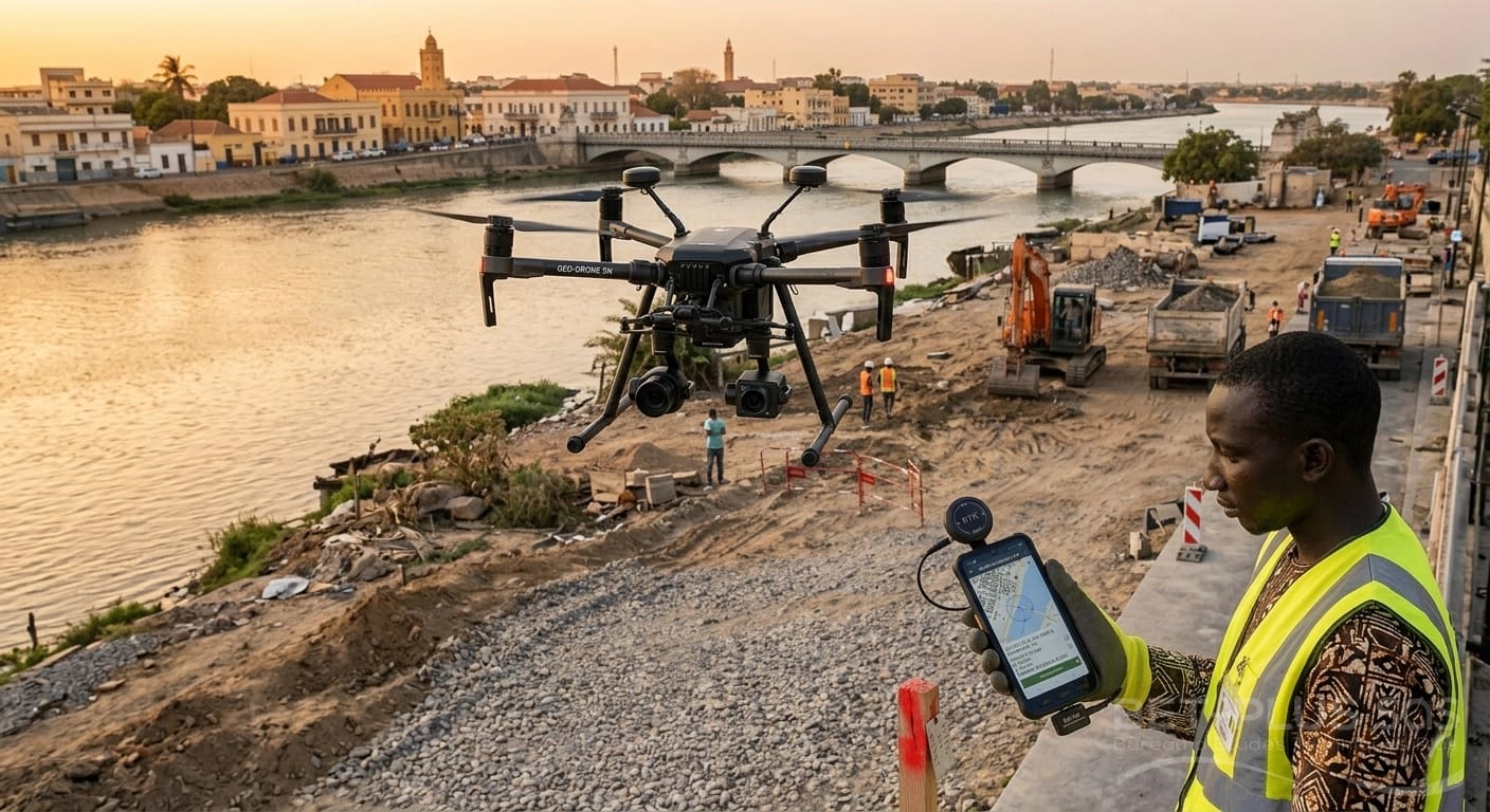 Smartphone GNSS haute précision - Levé topographique mobile au Sénégal
